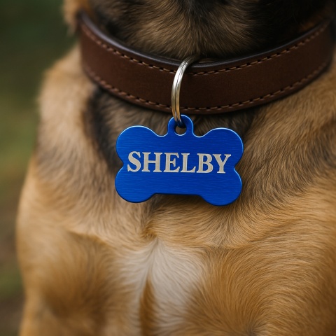 Adresówka metalowa w kształcie kości - Shelby Metal ID Tag