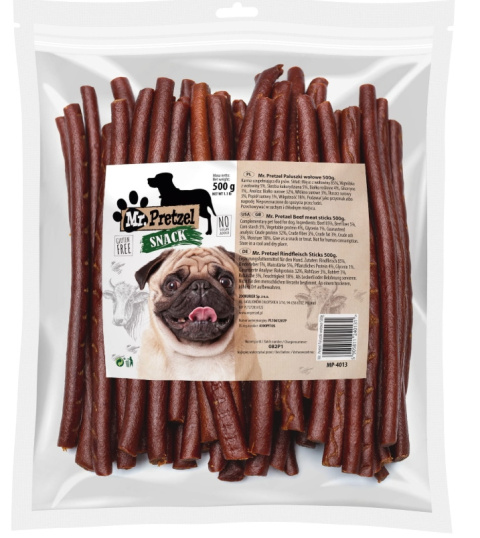 PRZYSMAK DLA PSA - Paluszki z Wołowiny Mr.Pretzel 500g ZDROWE PREMIUM PRZYSMAK DLA PSA - Paluszki z Wołowiny Mr.Pretzel 500g ZDROWE PREMIUM