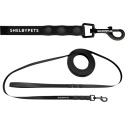Smycz dla średniego psa wodoodporna z taśmy Hexa 16mm czarna ShelbyPets