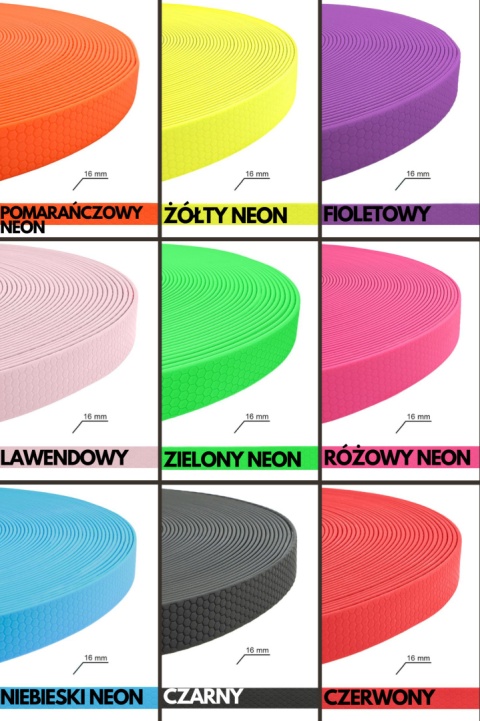 Smycz dla średniego psa wodoodporna z taśmy Hexa 16mm fioletowa ShelbyPets