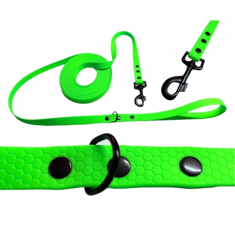 Smycz dla średniego psa wodoodporna z taśmy Hexa 16mm czerwona ShelbyPets