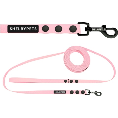 Smycz dla średniego psa wodoodporna z taśmy Hexa 16mm lawendowa ShelbyPets