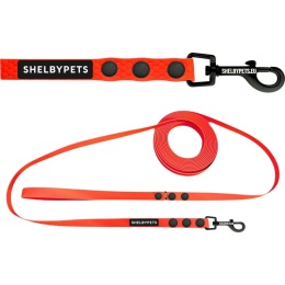 Smycz dla średniego psa wodoodporna z taśmy Hexa 16mm czerwona ShelbyPets